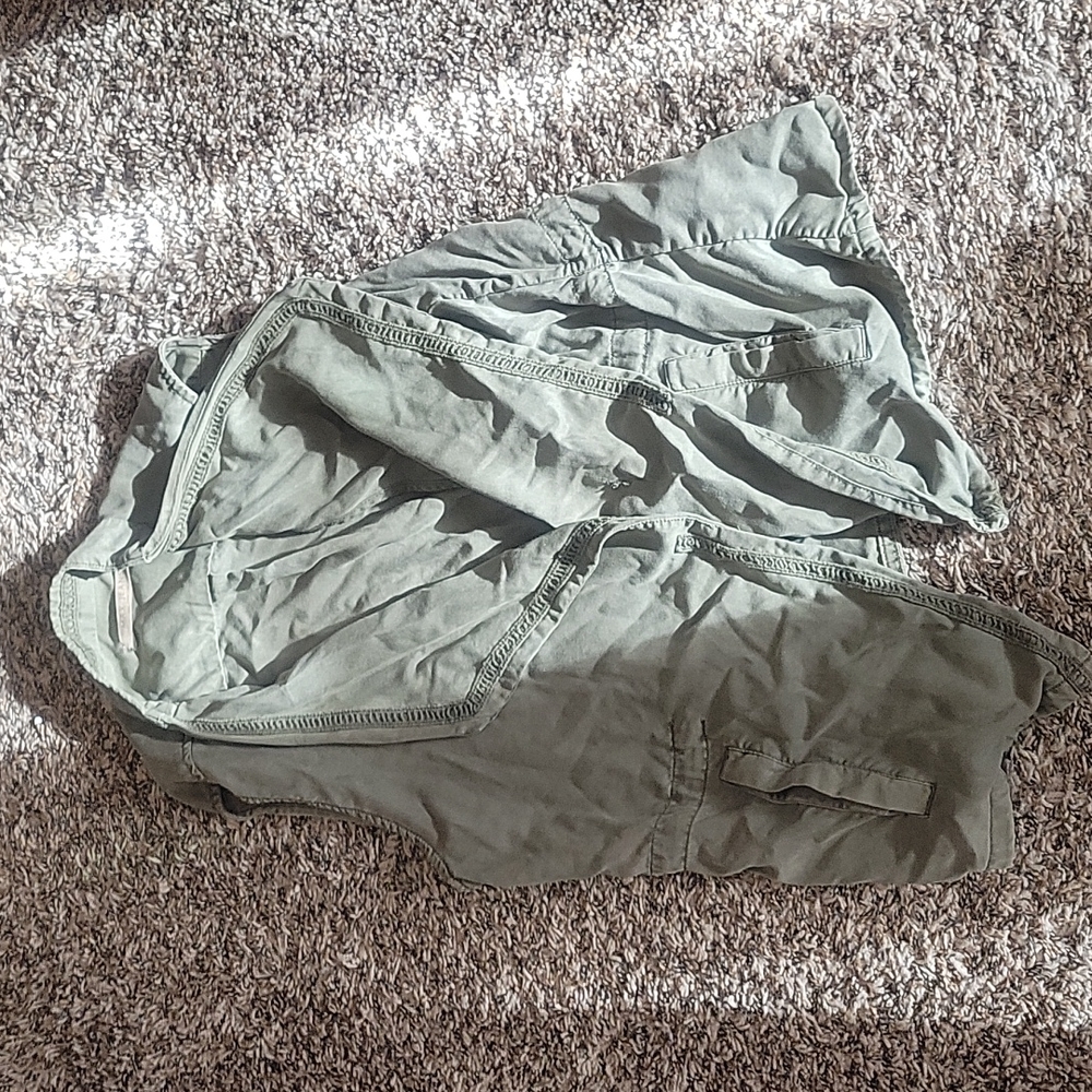 Olive Drape Front Sleeveless Cardigan